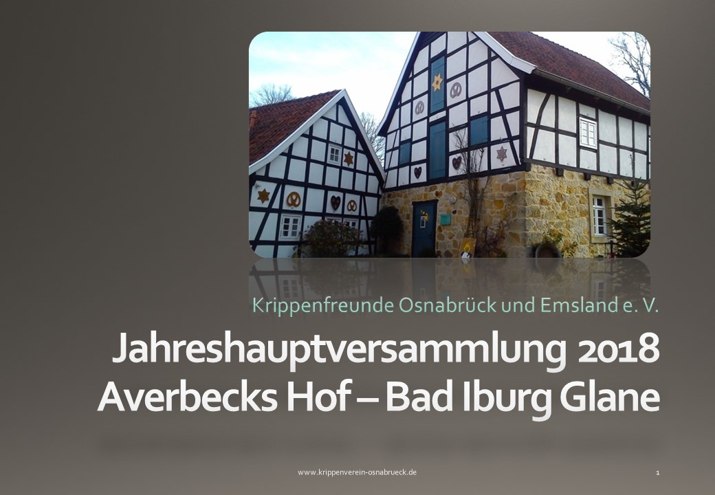 Krippenverein Krippenfreunde Osnabrück Krippenausstellung Jahreshauptversammlung
